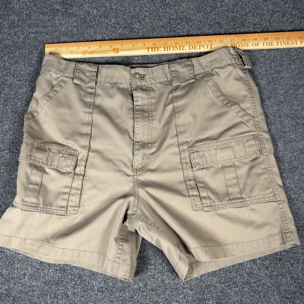 Vintage Weekender Shorts Mens 38 Tan Cotton 90s Dad Shorts Cargo Y2K Khaki Beige - Picture 3 of 7